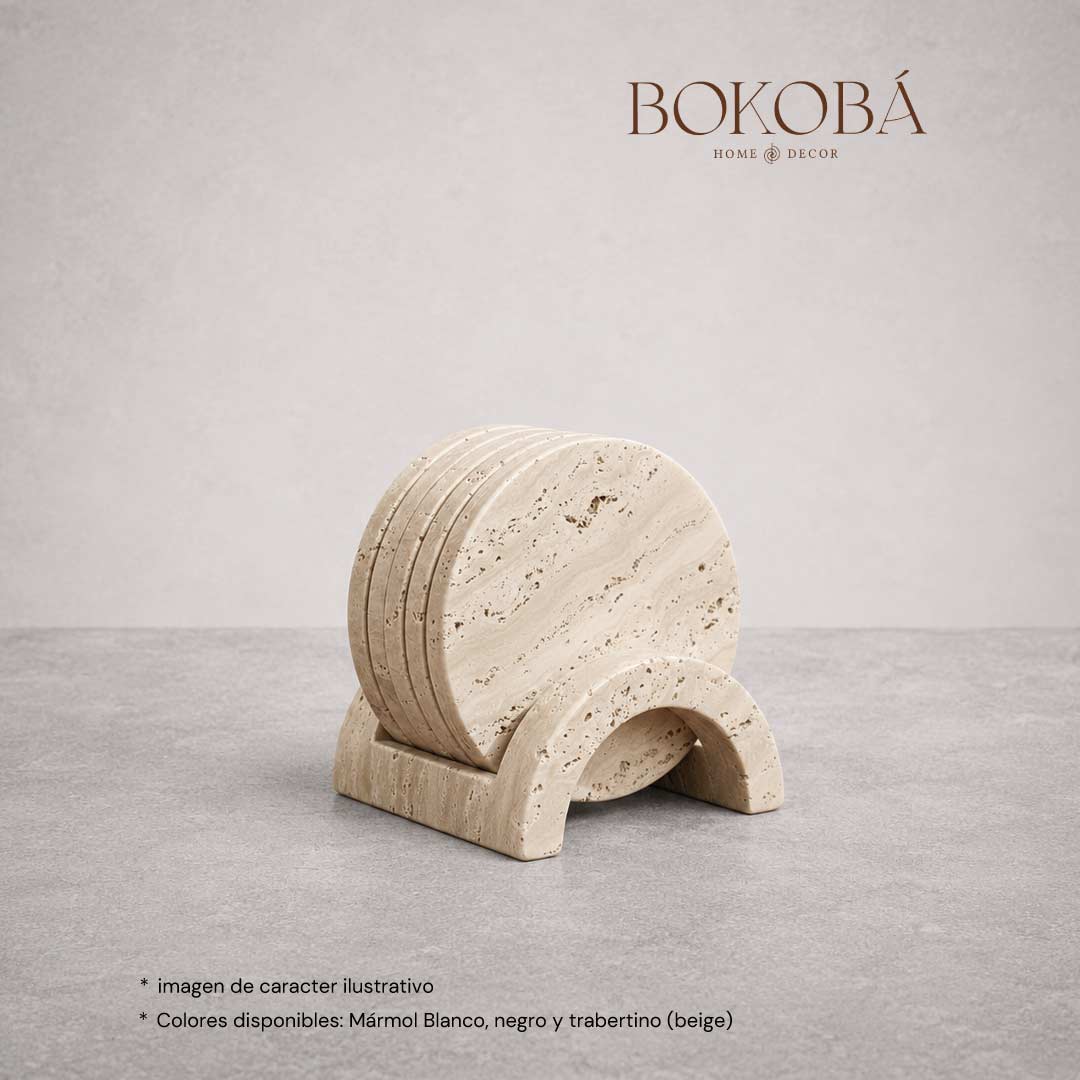 back Set de 4 Portavasos Hamay con base
